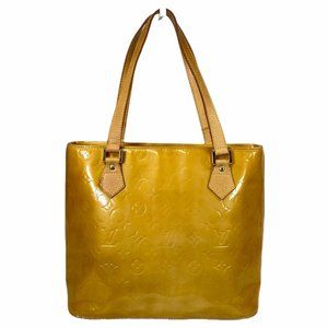 Authentic Louis Vuitton Shoulder Bag Houston Yellow Vernis Used LV Handbag